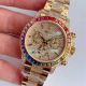 JH Factroy Swiss Replica Rolex Iced Out Diamond Gold Watch Rainbow Bezel (3)_th.jpg